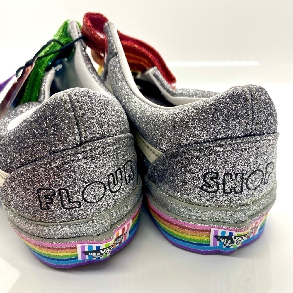VANS FLOUR SHOP Amirah Kassem Old Skool Rainbow Glitter Sneakers 6 - Picture 10 of 12